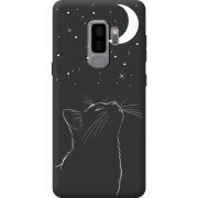 Чорний чохол BoxFace Samsung Galaxy S9 Plus (G965) Місячний кіт