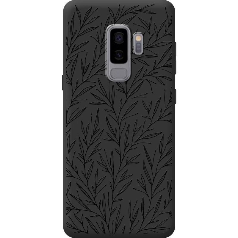 Чорний чохол BoxFace Samsung Galaxy S9 Plus (G965) Leaves