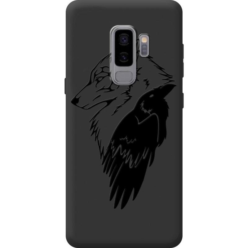 Чорний чохол BoxFace Samsung Galaxy S9 Plus (G965) Wolf and Raven