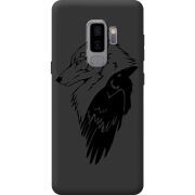 Чорний чохол BoxFace Samsung Galaxy S9 Plus (G965) Wolf and Raven