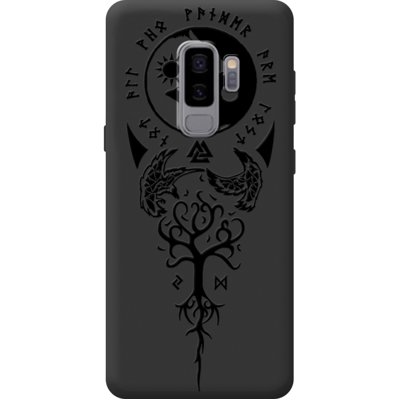 Чорний чохол BoxFace Samsung Galaxy S9 Plus (G965) Hugin and Munin