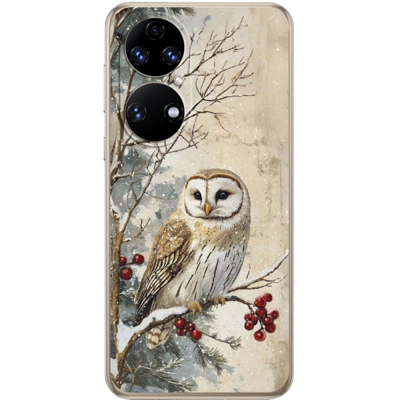 Чохол BoxFace Huawei P50 Christmas Owl