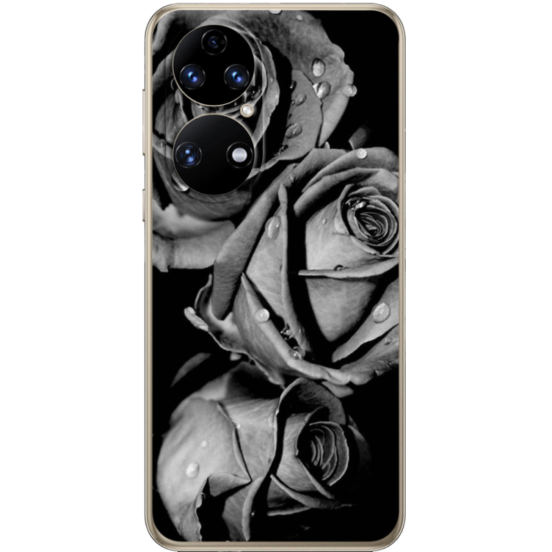 Чохол BoxFace Huawei P50 Black and White Roses