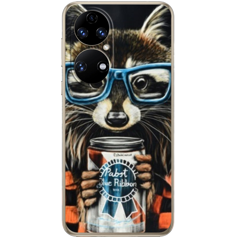 Чохол BoxFace Huawei P50 Енот с банкой