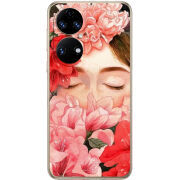 Чохол BoxFace Huawei P50 Girl in Flowers