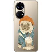 Прозорий чохол BoxFace Huawei P50 Dog Coffeeman