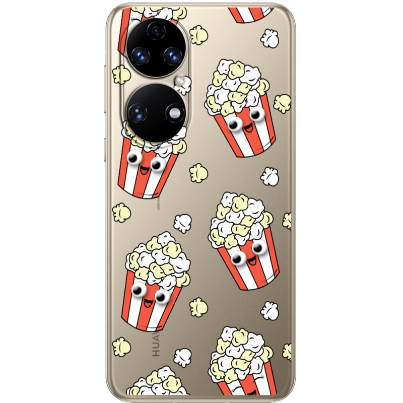 Прозорий чохол BoxFace Huawei P50 с 3D-глазками Popcorn