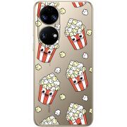 Прозорий чохол BoxFace Huawei P50 с 3D-глазками Popcorn