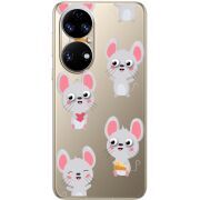 Прозорий чохол BoxFace Huawei P50 с 3D-глазками Mouse