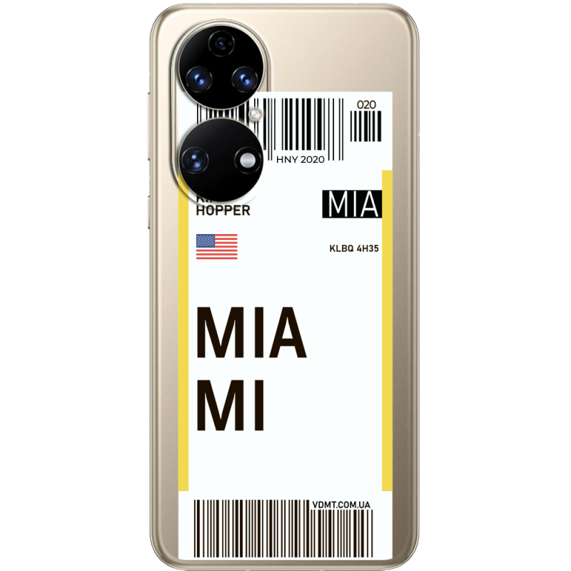 Прозорий чохол BoxFace Huawei P50 Ticket Miami