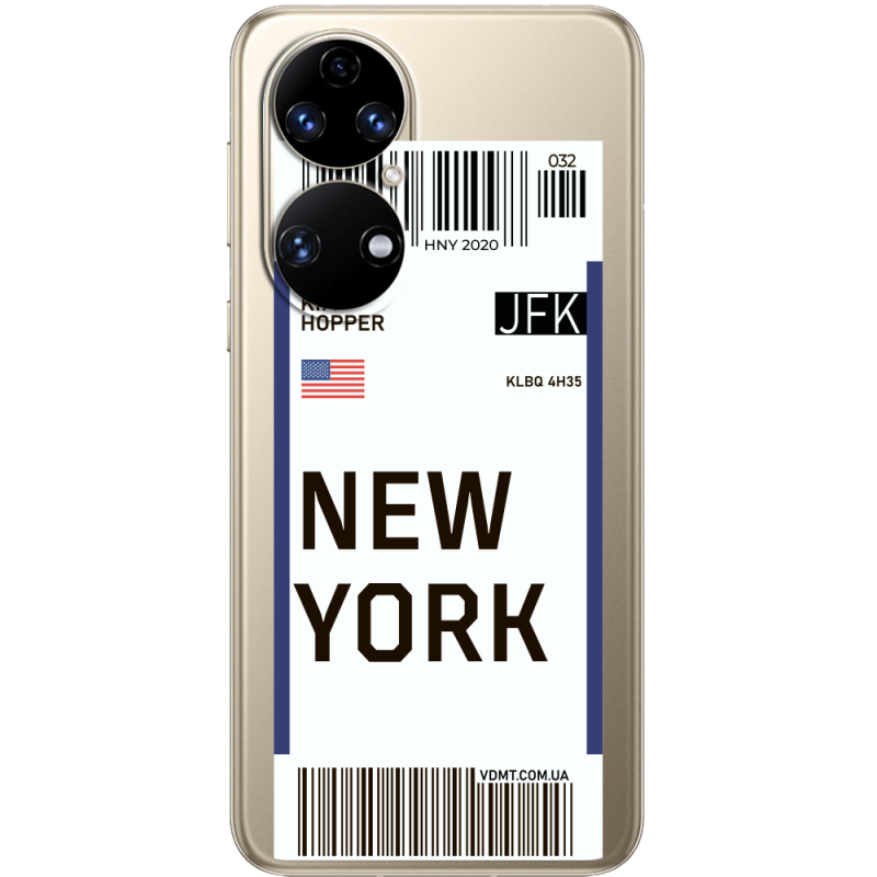 Прозорий чохол BoxFace Huawei P50 Ticket New York