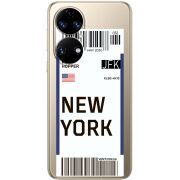 Прозорий чохол BoxFace Huawei P50 Ticket New York