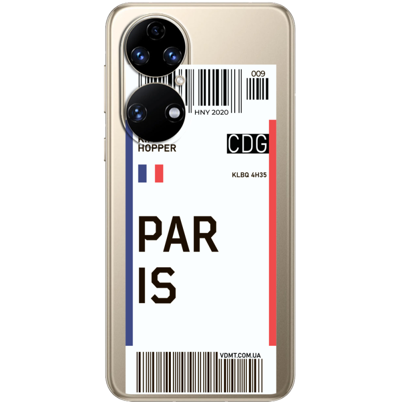Прозорий чохол BoxFace Huawei P50 Ticket Paris