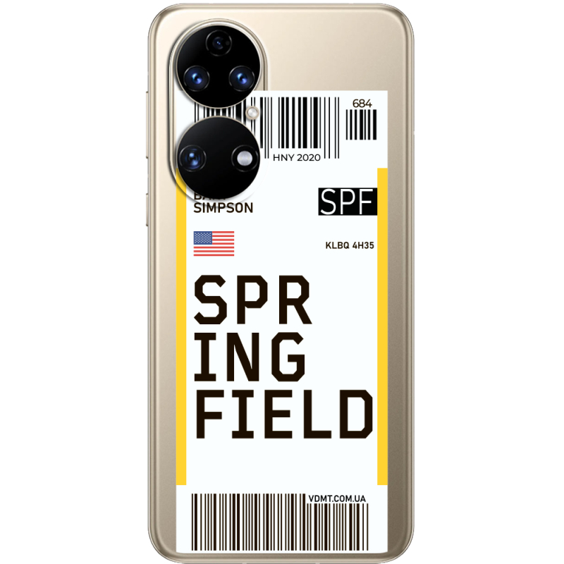 Прозорий чохол BoxFace Huawei P50 Ticket Springfield