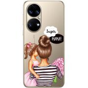 Прозорий чохол BoxFace Huawei P50 Super Mama and Daughter