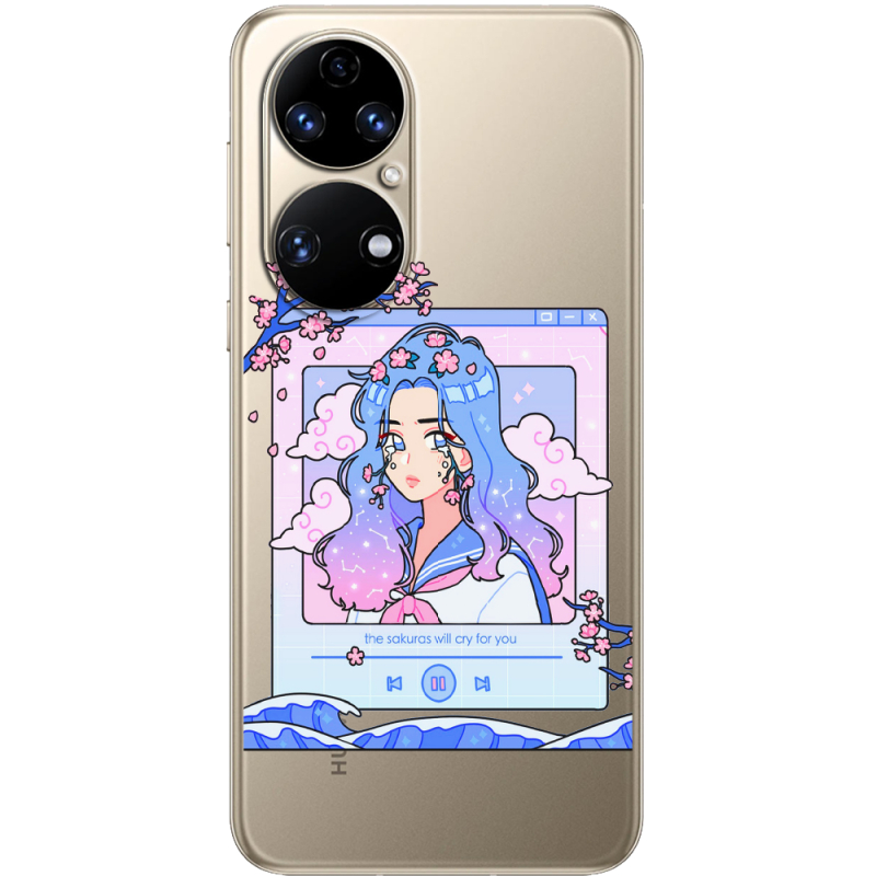 Прозорий чохол BoxFace Huawei P50 The Sakuras Will Cry For You