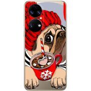 Прозорий чохол BoxFace Huawei P50 Winter Puggy