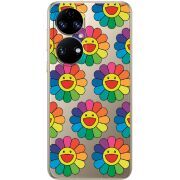 Прозорий чохол BoxFace Huawei P50 Hippie Flowers