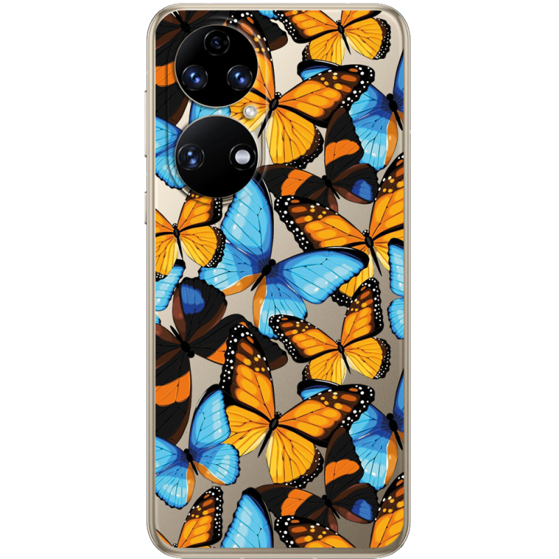 Прозорий чохол BoxFace Huawei P50 Butterfly Morpho