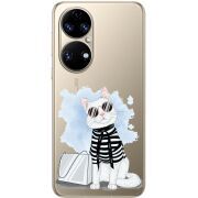 Прозорий чохол BoxFace Huawei P50 Cat Style