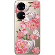 Прозорий чохол BoxFace Huawei P50 Peony Watercolor Style