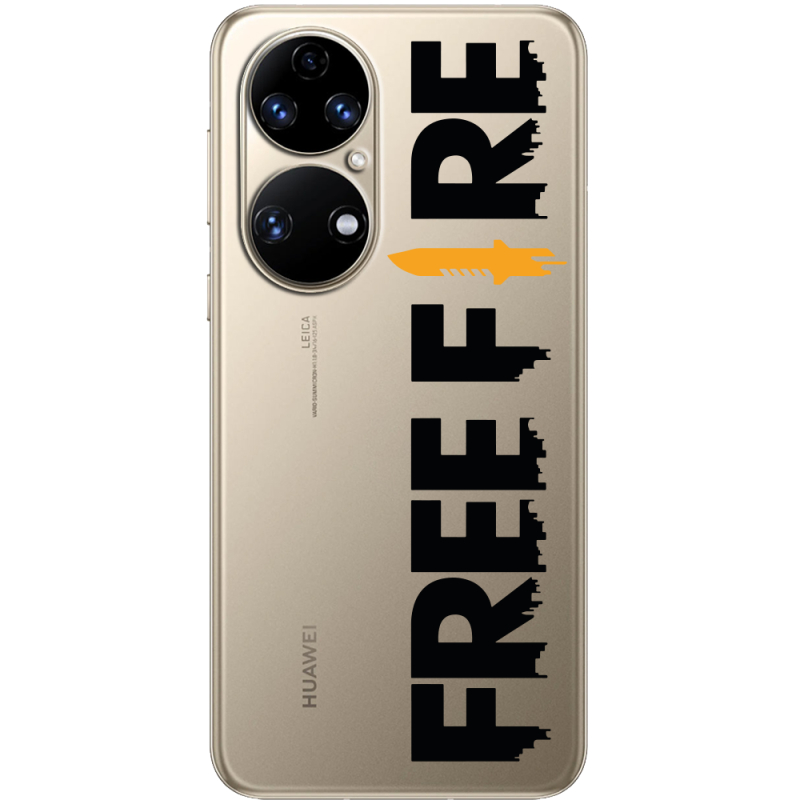 Прозорий чохол BoxFace Huawei P50 Free Fire Black Logo