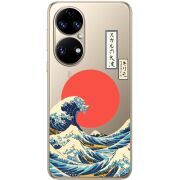 Прозорий чохол BoxFace Huawei P50 Большая волна в Канагаве