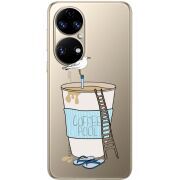 Прозорий чохол BoxFace Huawei P50 Segull in Cofee Pool