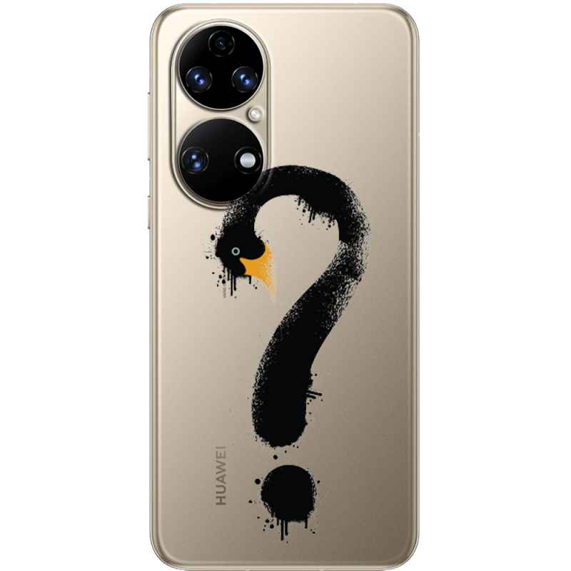 Прозорий чохол BoxFace Huawei P50 Swan question