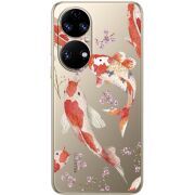 Прозорий чохол BoxFace Huawei P50 Japanese Koi Fish