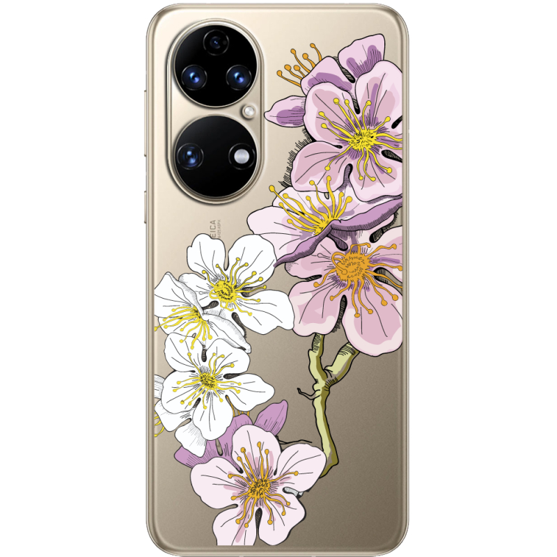 Прозорий чохол BoxFace Huawei P50 Cherry Blossom