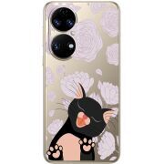 Прозорий чохол BoxFace Huawei P50 Meow