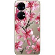 Прозорий чохол BoxFace Huawei P50 Pink Magnolia