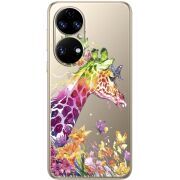 Прозорий чохол BoxFace Huawei P50 Colorful Giraffe