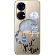 Прозорий чохол BoxFace Huawei P50 Just Love