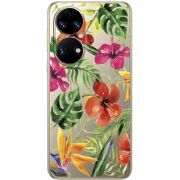 Прозорий чохол BoxFace Huawei P50 Tropical Flowers