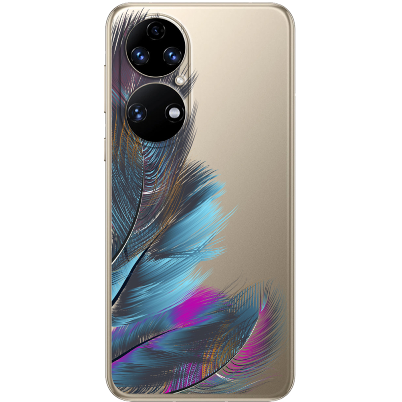 Прозорий чохол BoxFace Huawei P50 Feathers