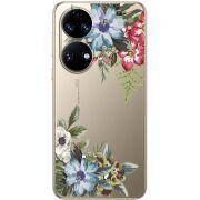 Прозорий чохол BoxFace Huawei P50 Floral
