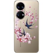 Чохол зі стразами Huawei P50 Swallows and Bloom