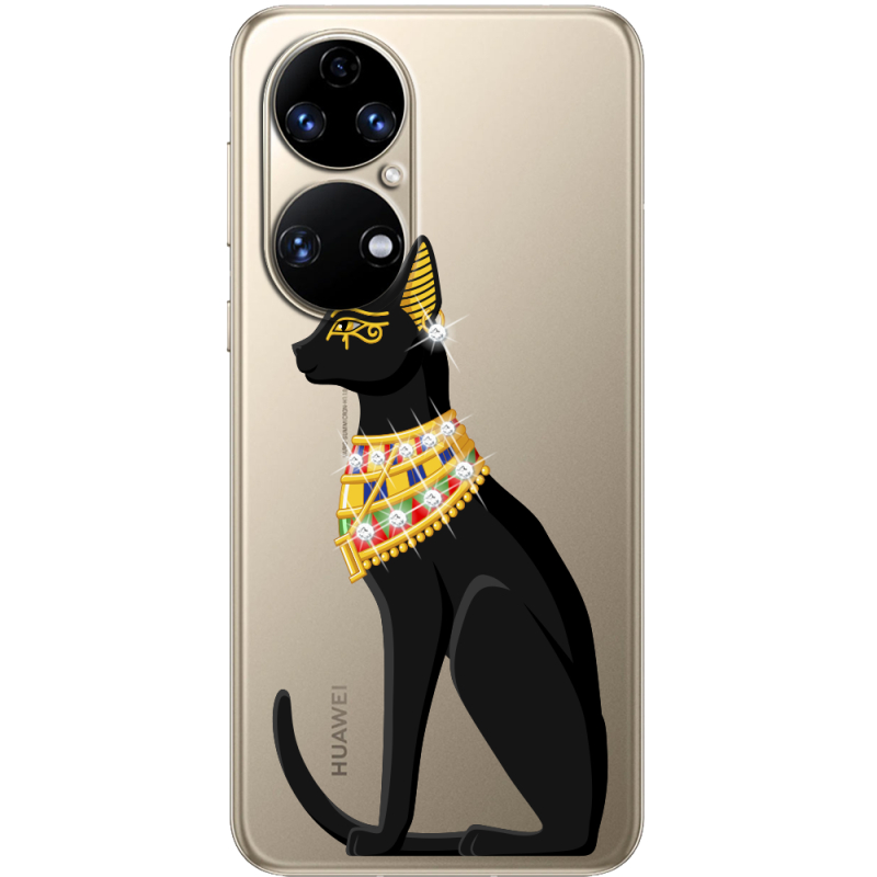 Чохол зі стразами Huawei P50 Egipet Cat