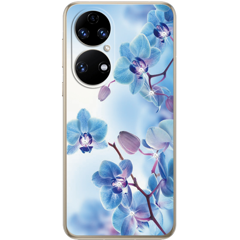 Чохол зі стразами Huawei P50 Orchids
