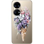 Чохол зі стразами Huawei P50 Ice Cream Flowers