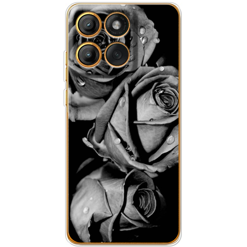 Чохол BoxFace Moto Edge 60 Black and White Roses