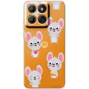 Прозорий чохол BoxFace Moto Edge 60 с 3D-глазками Mouse