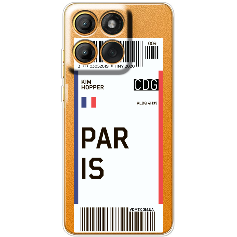 Прозорий чохол BoxFace Moto Edge 60 Ticket Paris