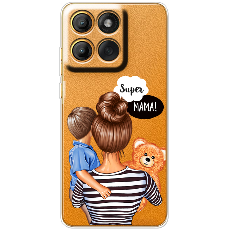 Прозорий чохол BoxFace Moto Edge 60 Super Mama and Son