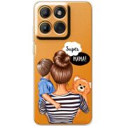 Прозорий чохол BoxFace Moto Edge 60 Super Mama and Son