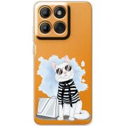 Прозорий чохол BoxFace Moto Edge 60 Cat Style