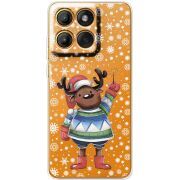 Прозорий чохол BoxFace Moto Edge 60 Christmas Deer with Snow