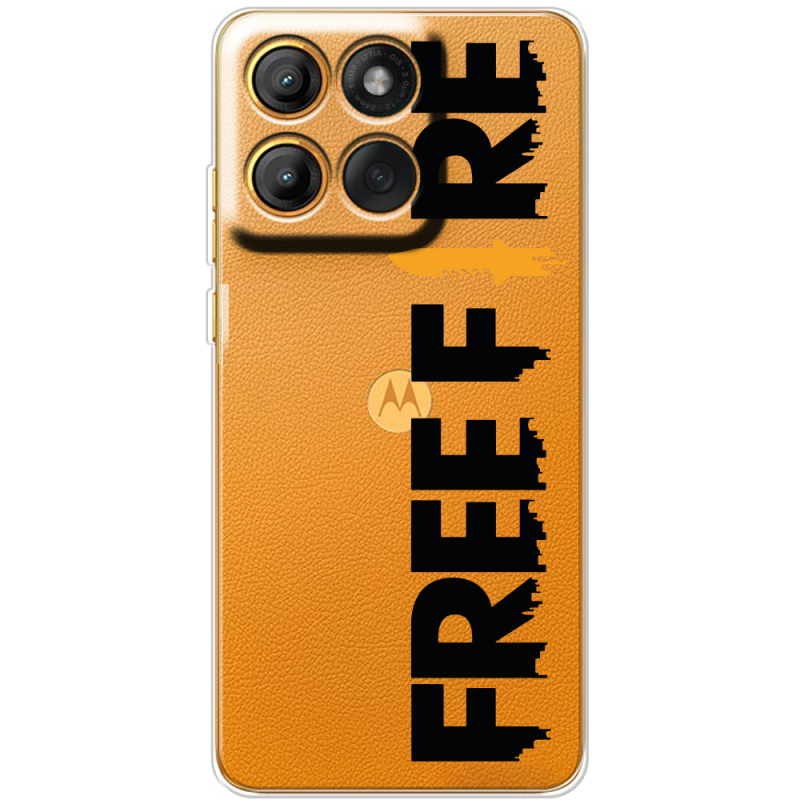 Прозорий чохол BoxFace Moto Edge 60 Free Fire Black Logo